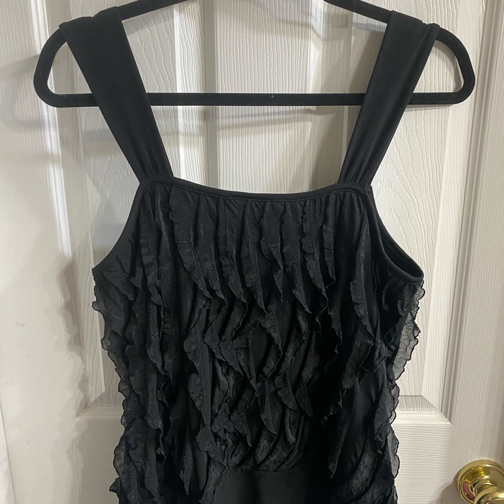 ALYX Black Ruffle-Front Tank Top - Picture 4 of 4